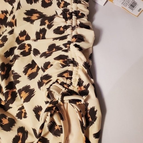 Kona Sol Swimsuit Womens Size Small Cream Cheetah Print OnePiece Adjustable Swim - Picture 5 of 12